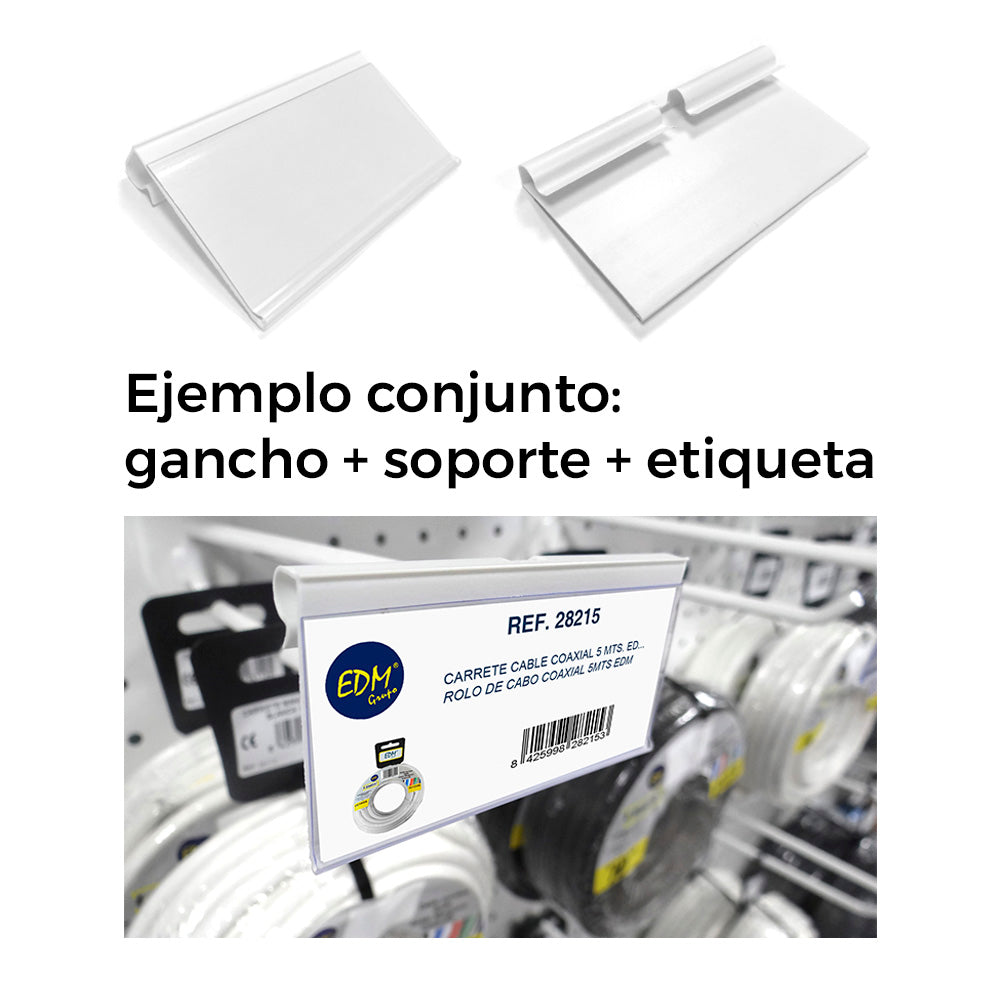 Sobresselente suporte etiqueta plÃ¡stica para gancho branco edm_0