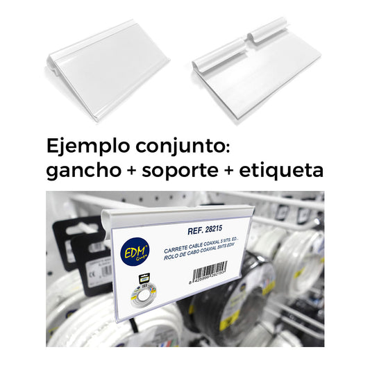 Sobresselente suporte etiqueta plÃ¡stica para gancho branco edm_0