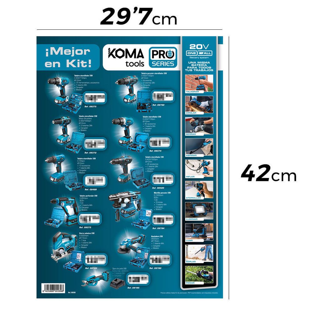 Cartaz promocional temÃ¡tico com pvp ferramentas koma tools 29,7x42cm_0