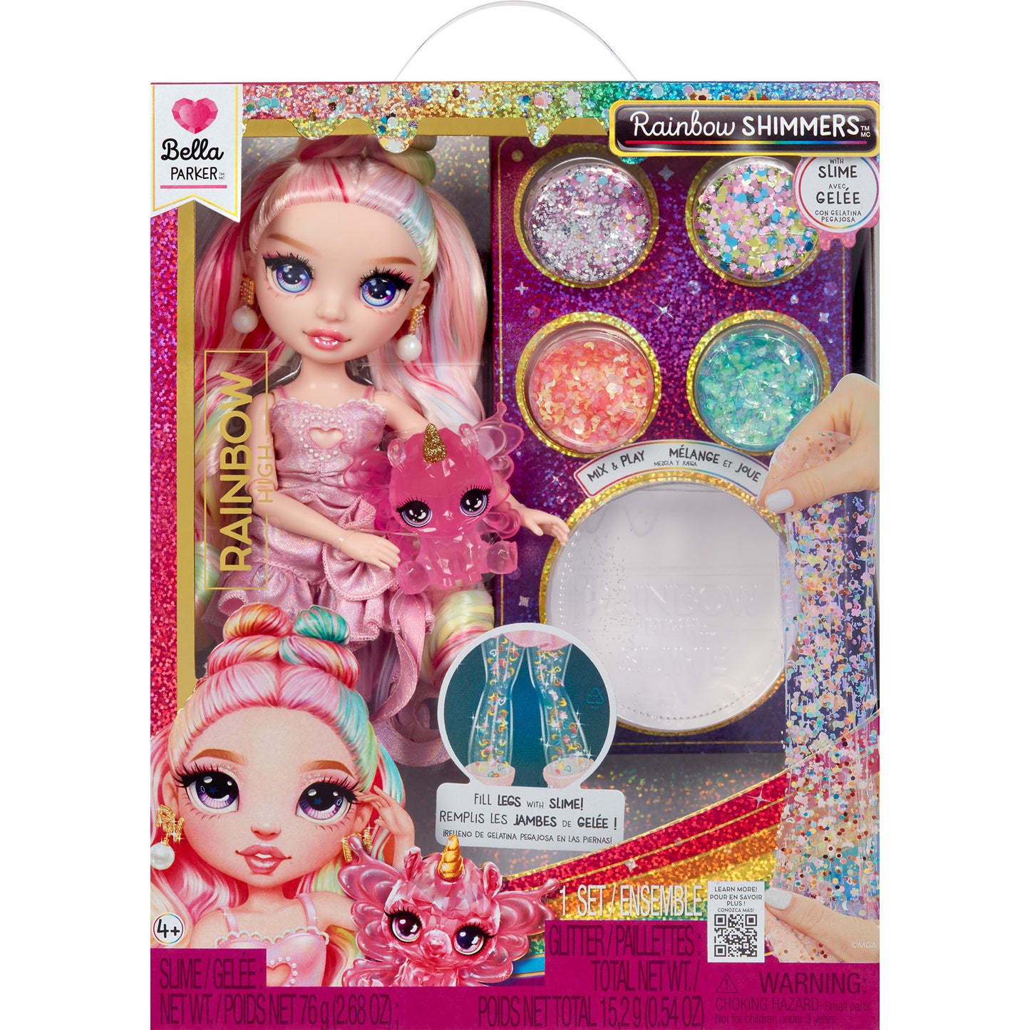 Boneca MGA Rainbow High Shimmers with Slime Bella 4+