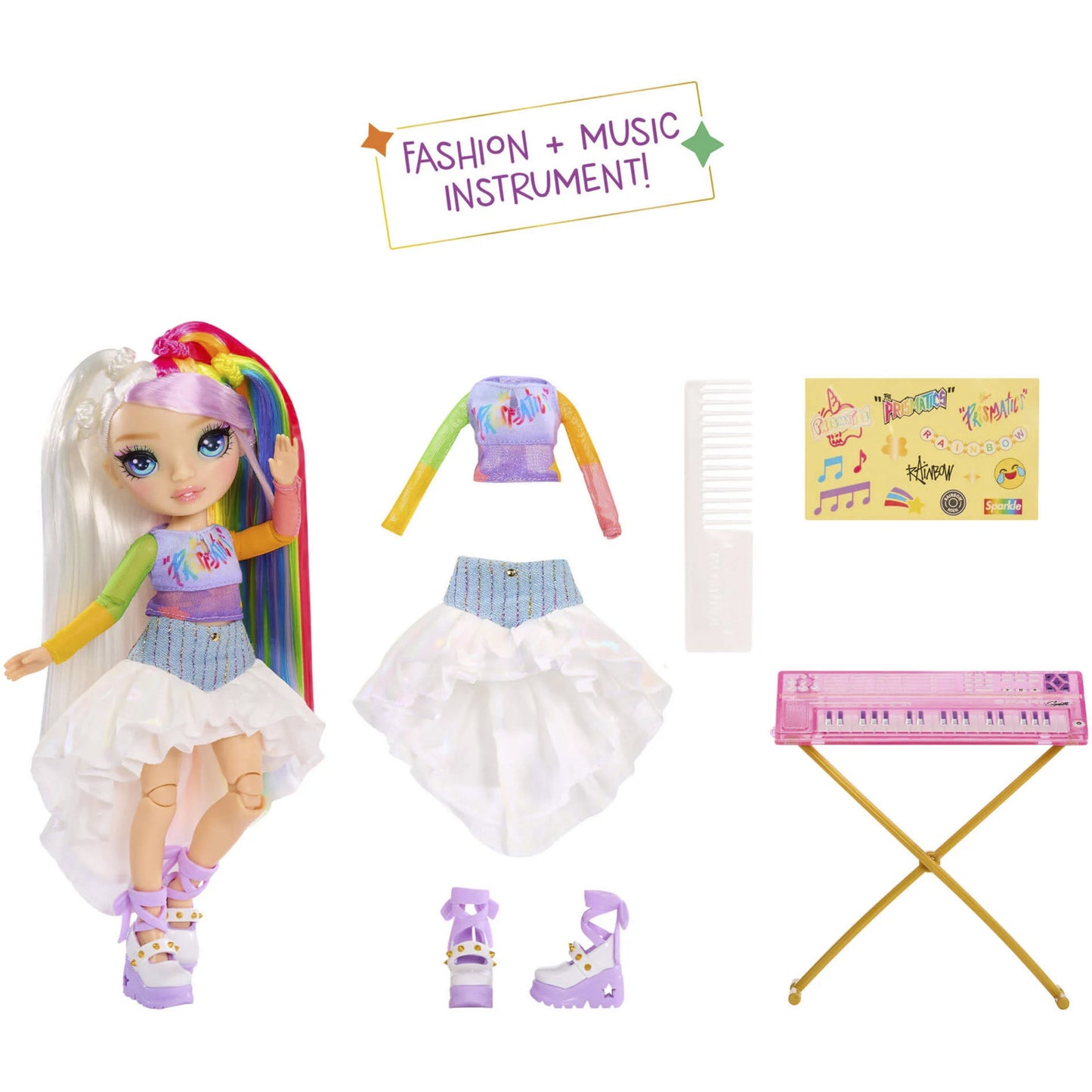Boneca MGA Rainbow High Jr High Rock Band Amaya 23cm 4+