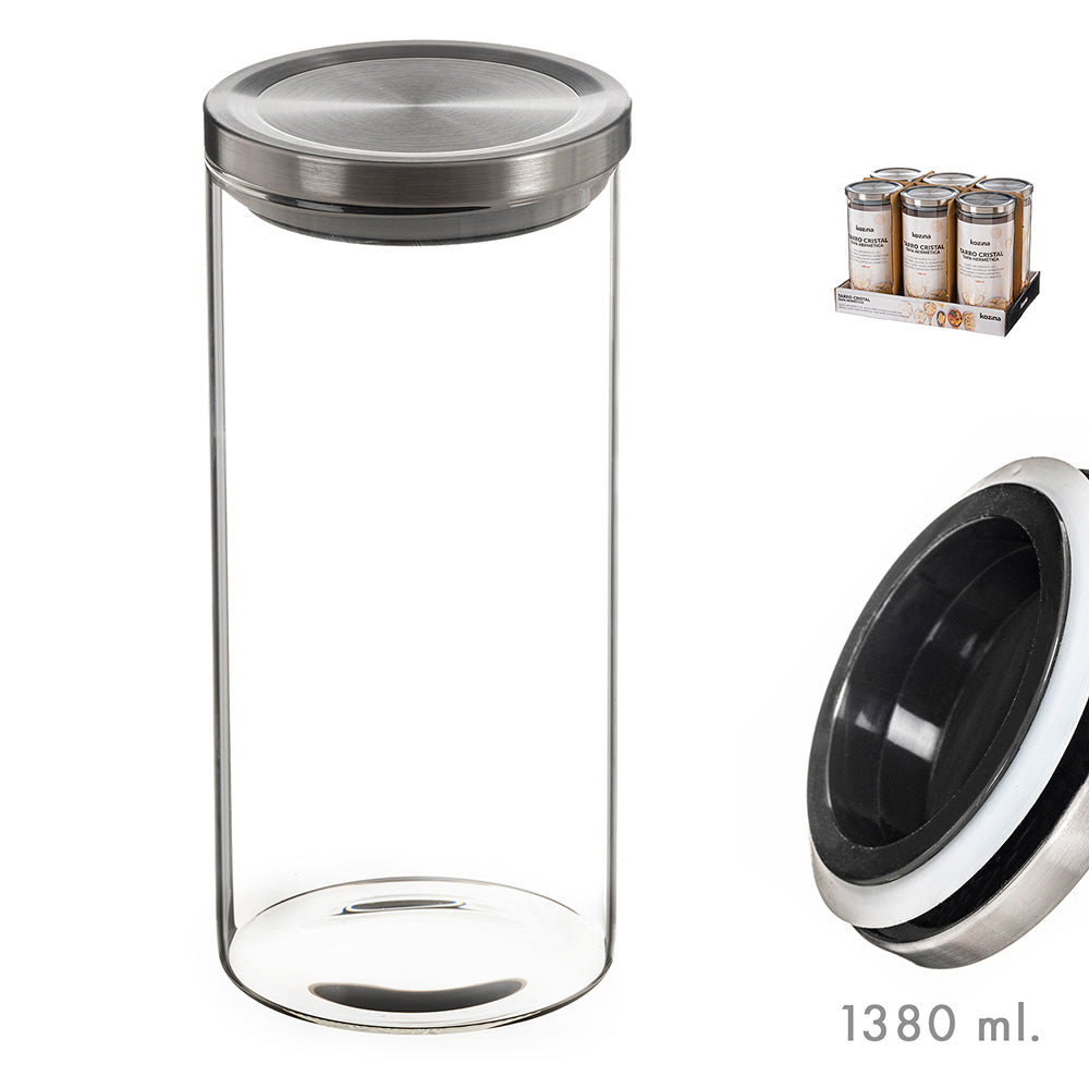 Frasco de vidro com tampa de metal 1380ml kozina_0