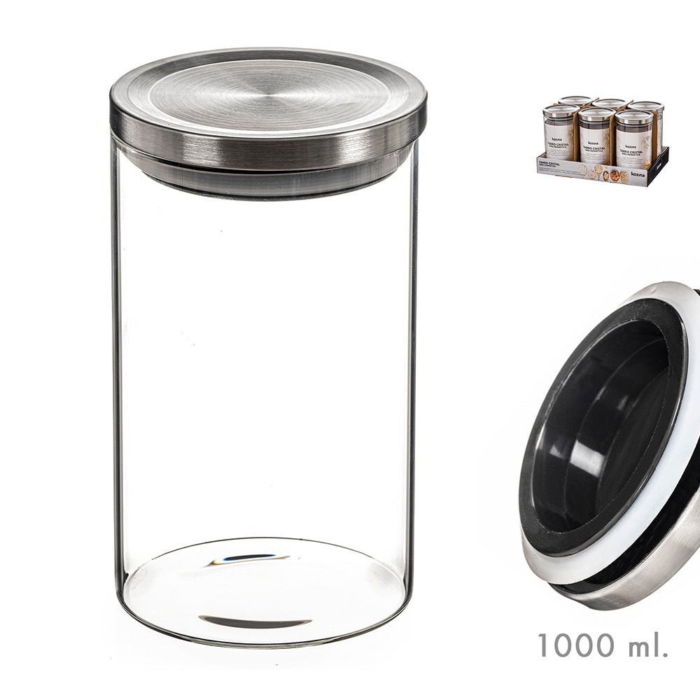 Frasco de vidro com tampa de metal 1000ml kozina_0