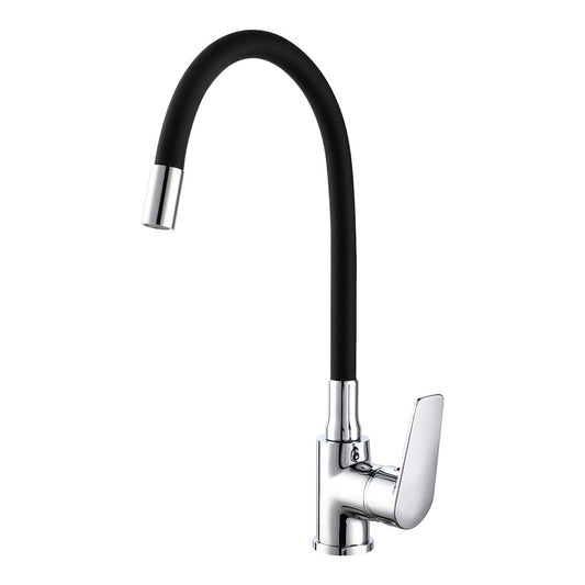 Torneira de cozinha monocomando baiona com bica flexÃ­vel preta_0