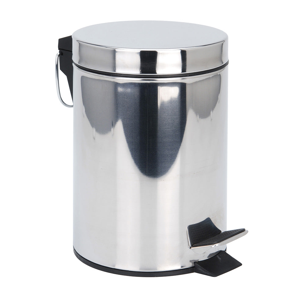 Balde do lixo de aÃ§o inoxidÃ¡vel de metal com pedal 3l_0
