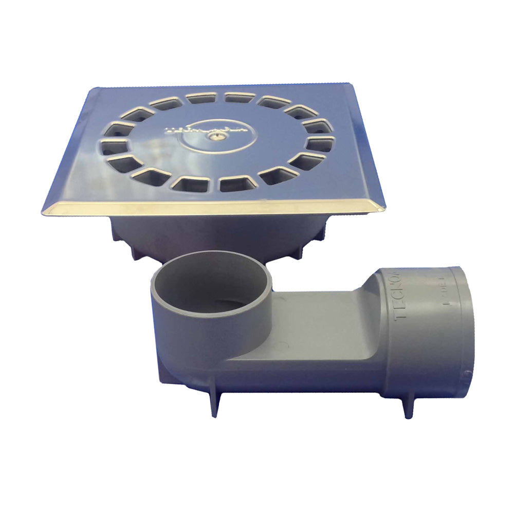 SifÃ£o pvc dreno 360Âº standard aÃ§o inoxidÃ¡vel t-88 vhi 15 x 15 cm / Ã¸50 mm, 165 x 165 x 51 mm_0