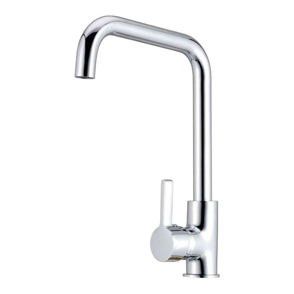 Torneira monocomando de cozinha com cano alto prata brilhante sÃ©rie zeta_0