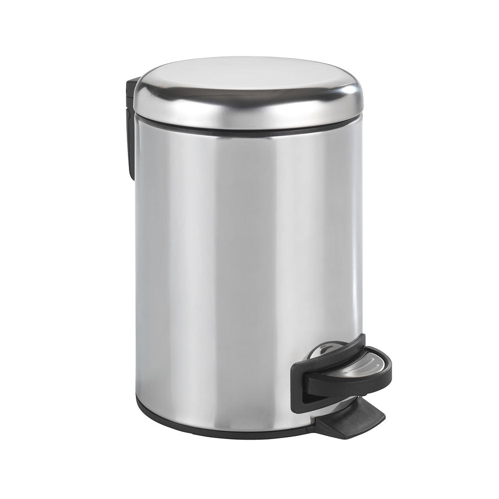 Balde do lixo com pedal inox leman, brilhante, 3l 22444100 wenko_0