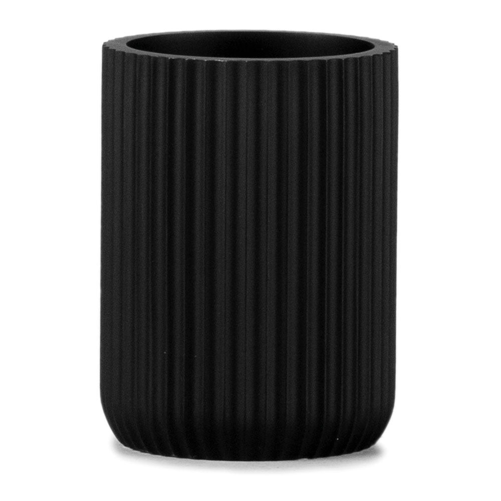 Copo para escovas de dentes resina preto mate Ã¸7x9,5cm andrea house_0