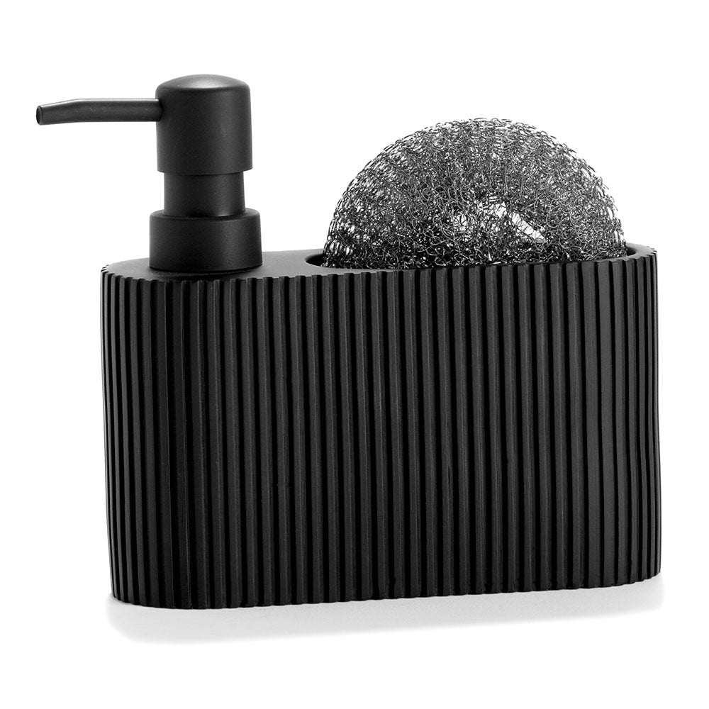 Doseador pol com escovador preto 16,5x5,5x15cm cc71087 andrea house_0
