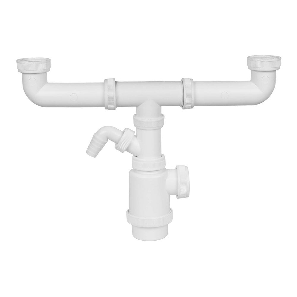 SifÃ£o duplo de garrafa extensivel com tomada para lava-louÃ§a_0