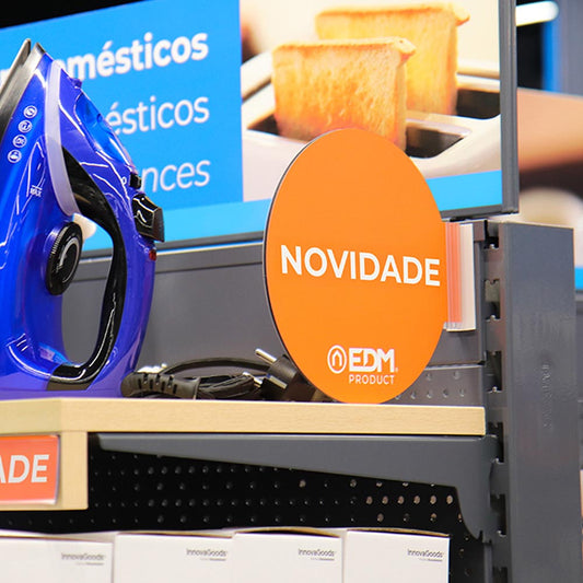 Display promoÃ§Ã£o mÃ³dulo portuguÃªs "novidades" edm Ã¸20cm, contÃ©m suporte adesivo 02942_0