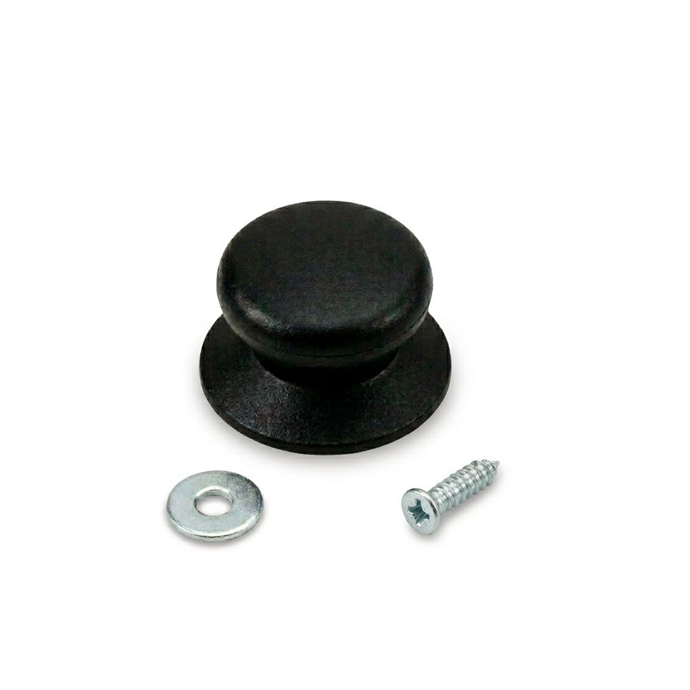 Pomo em nylon preto para tampas de panela, 5,8 x 3,3 cm_0