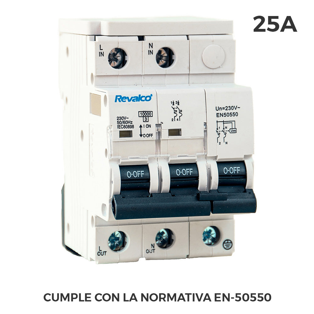 Iga 2p 25a c 10ka proteÃ§Ã£o de sobretensÃ£o permanente cumpre normativa en-50550 e transitÃ³rio 5-15ka 275v_0