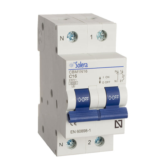 Disjuntor magnetotÃ©rmico solera 1 polo+neutro 10a (retractilado) cbm1n10_0