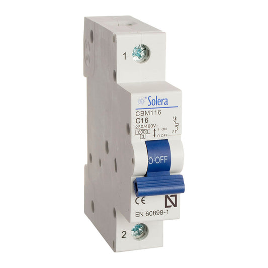 Disjuntor magnetotÃ©rmico solera 1 polo 16a c 6ka resid/terciÃ¡rio (retractilado) cbm116_0