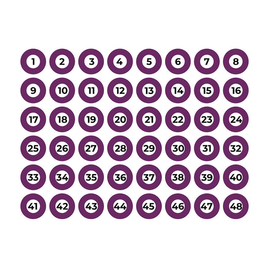 Folha adesiva a3 com 117 identificadores cor roxo edm_0
