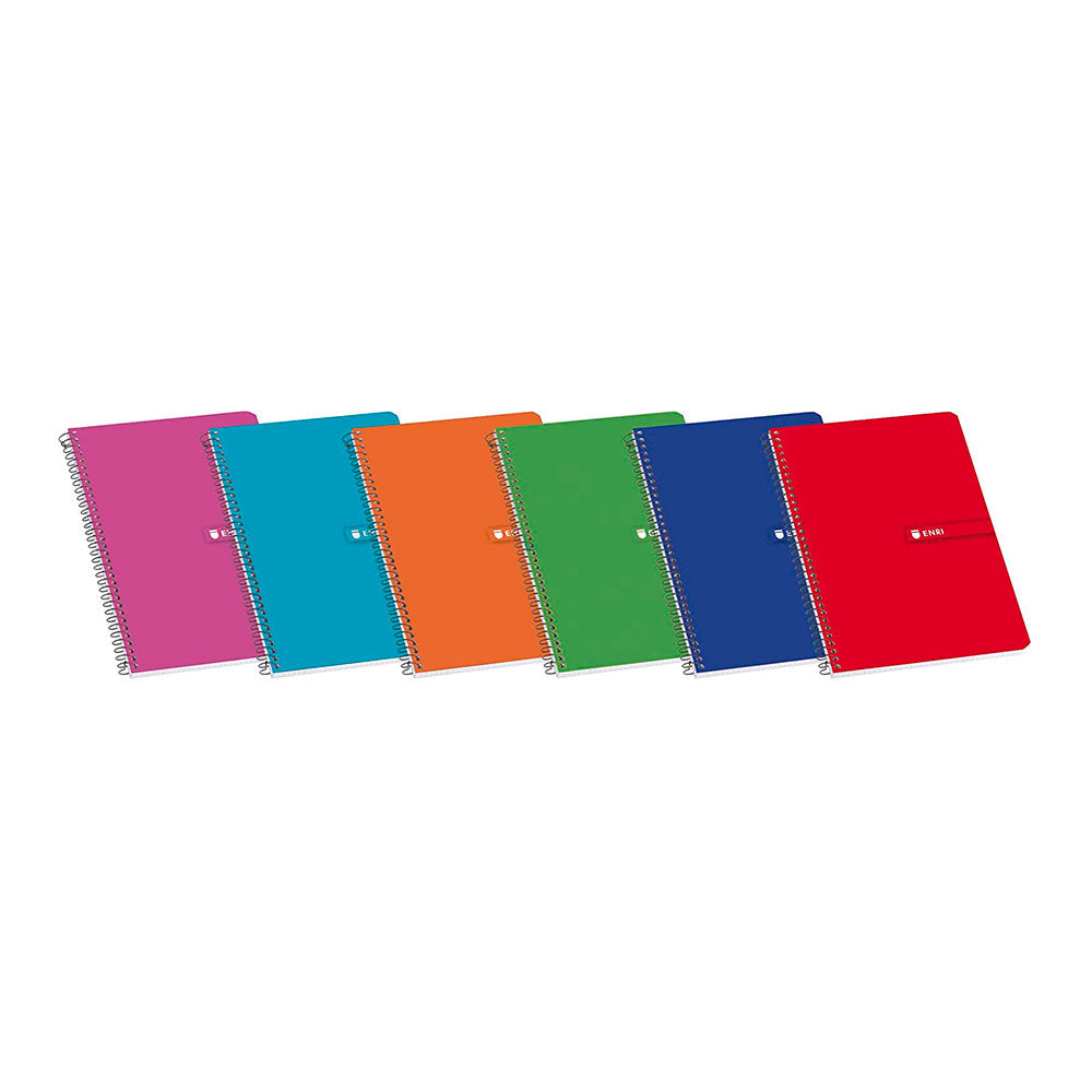 Caderno quadriculado capa normal enri espiral din a5 cores sortidas_0