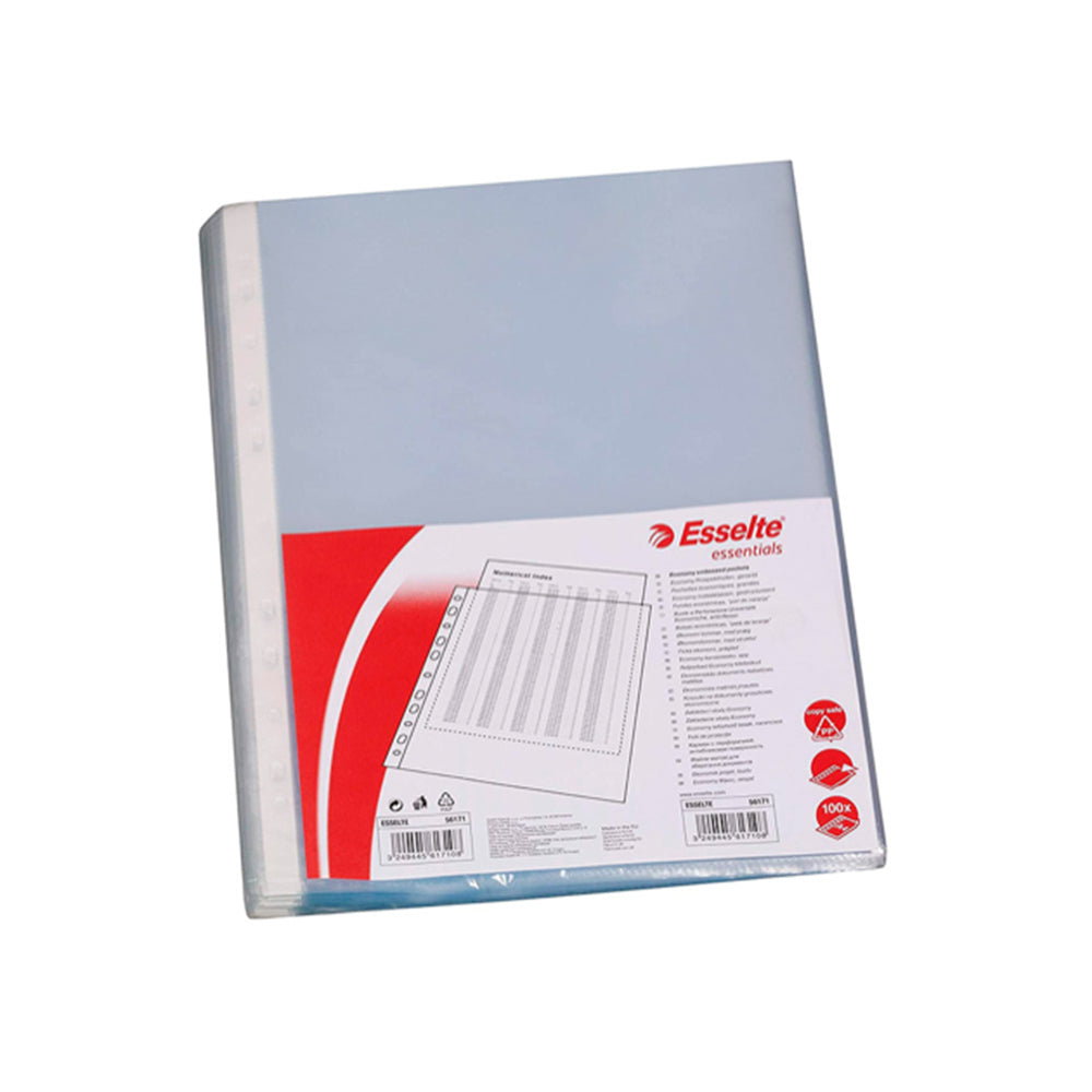 Pack 100 unid. micas 11 multiperfuraÃ§Ãµes dina4 esselte pl 80 microns_0