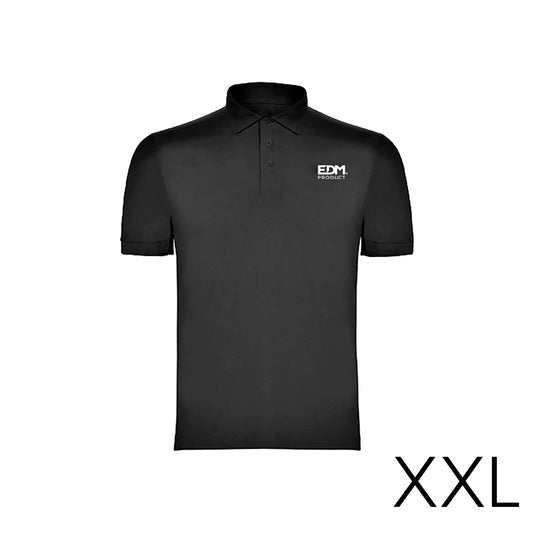 *merchandising* polo preto tamanho-xxl manga curta bordado edm_0