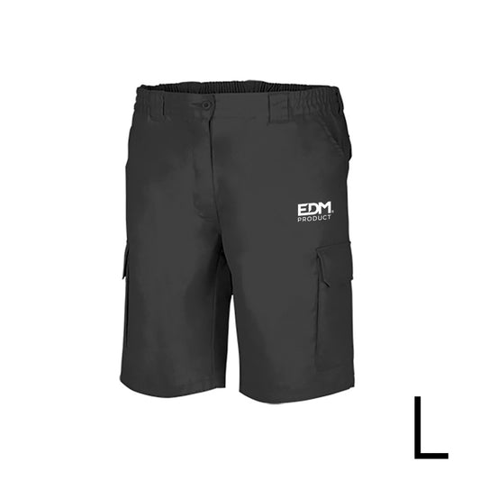 *merchandising* bermuda preta tamanho-l serigrafiada edm_0