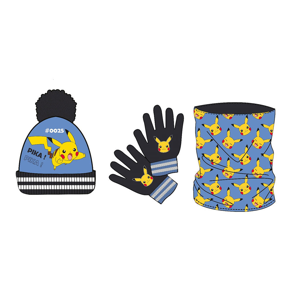 Kit gorro pompon-luvas-fular pokemon_0