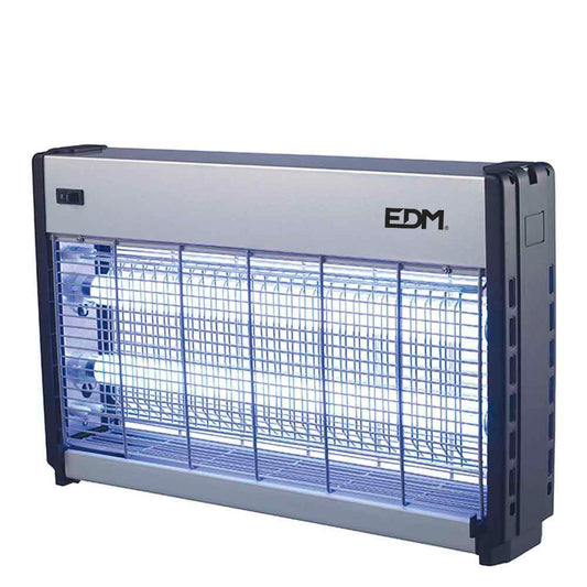 Mata insetos elÃ©trico profissional 2x20w 150mÂ² 64x10x36cm cor cromado/preto edm_0
