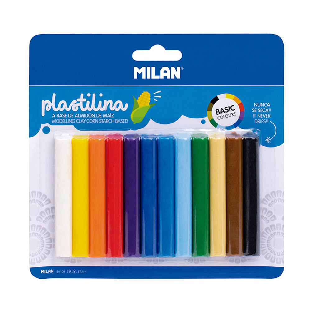 BlÃ­ster com 12 plasticinas de cores 140g milan_0