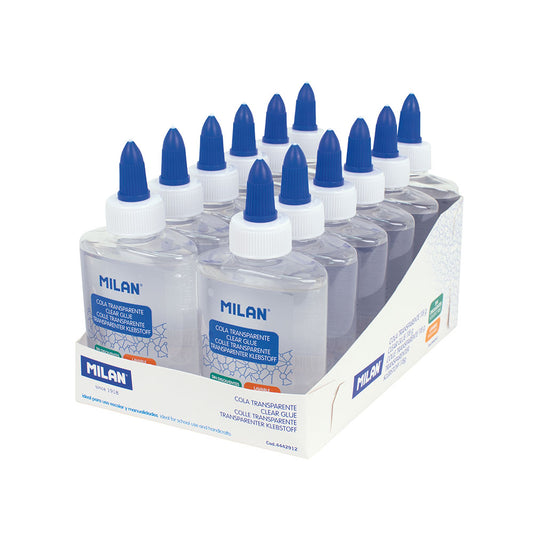Caixa expositor com 12 tubos de cola transparente 118g milan_0