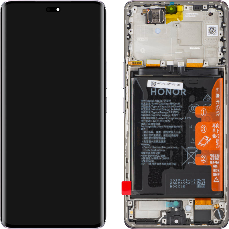Módulo LCD com Bateria para Honor Magic7 Lite Titanium Purple