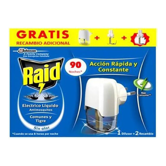 Aparelho difusor lÃ­quido repelente de mosquitos + 2 recargas para 45 noites cada uma_0