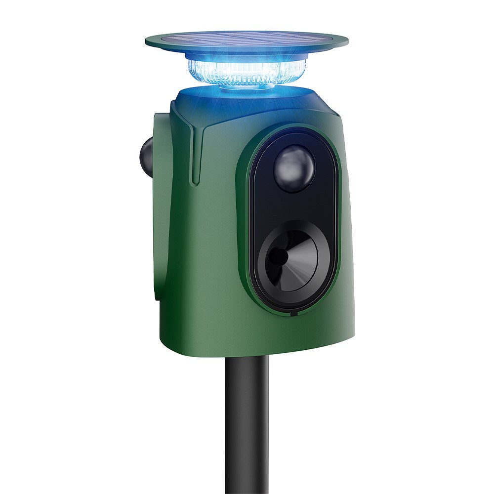 Repelente solar de animais, ultra-sÃ³nico e com luz 360Â° garden keeper_0