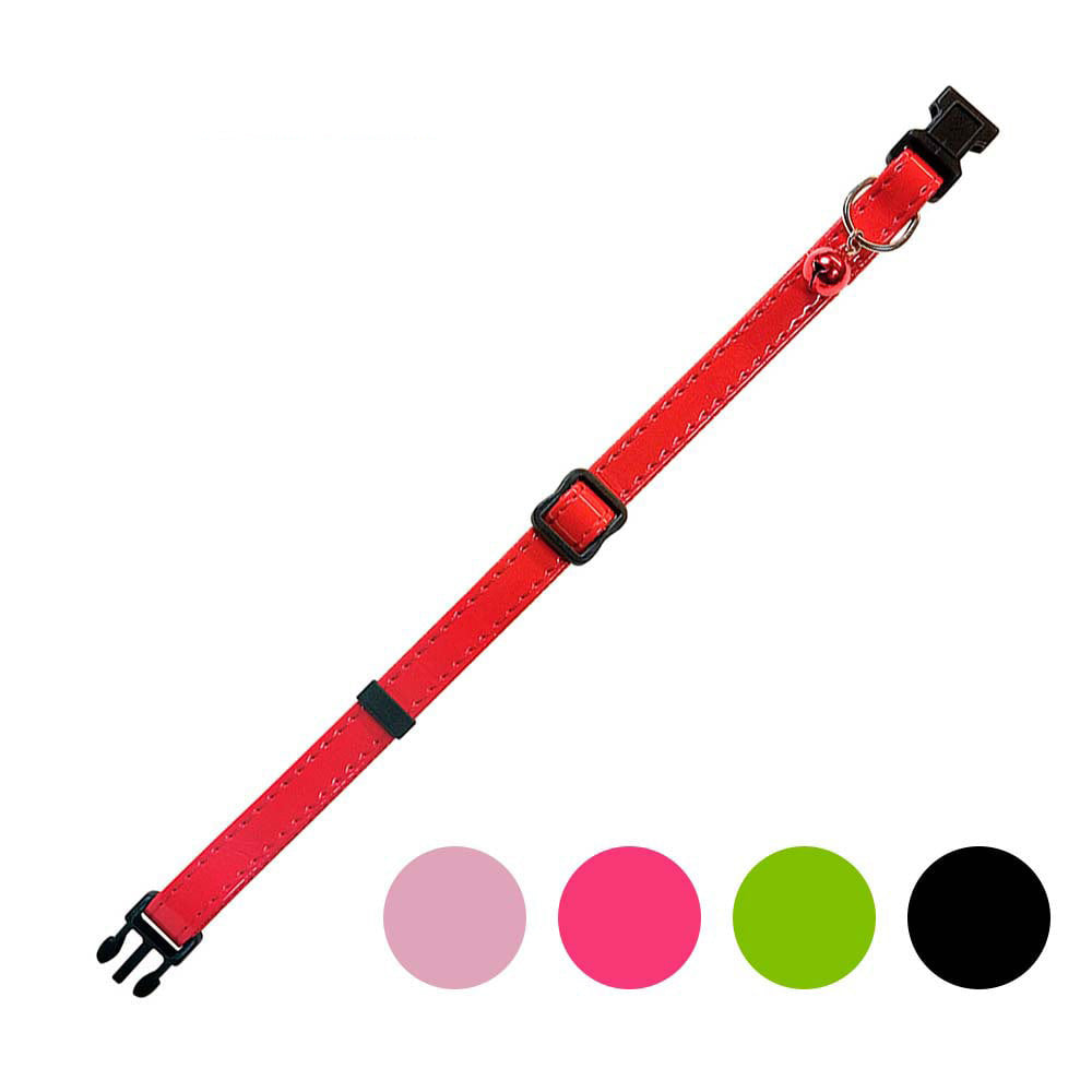 Coleira gato mac leather charol cores sortidas nayeco_0