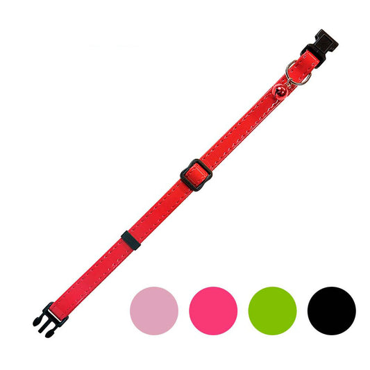 Coleira gato mac leather charol cores sortidas nayeco_0