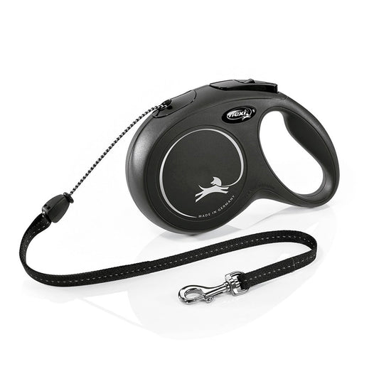 Coleira extensivel flexi classic 'm' cordÃ£o 8m atÃ© 20kg preto nayeco_0