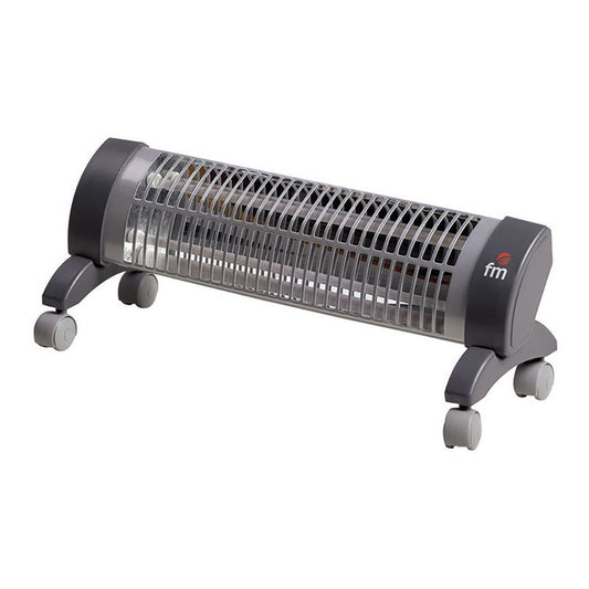 Aquecedor de quartzo com rodas, modelo 2302-r, 1200 w, cinzento, 53 x 16 x 18,5 cm_0