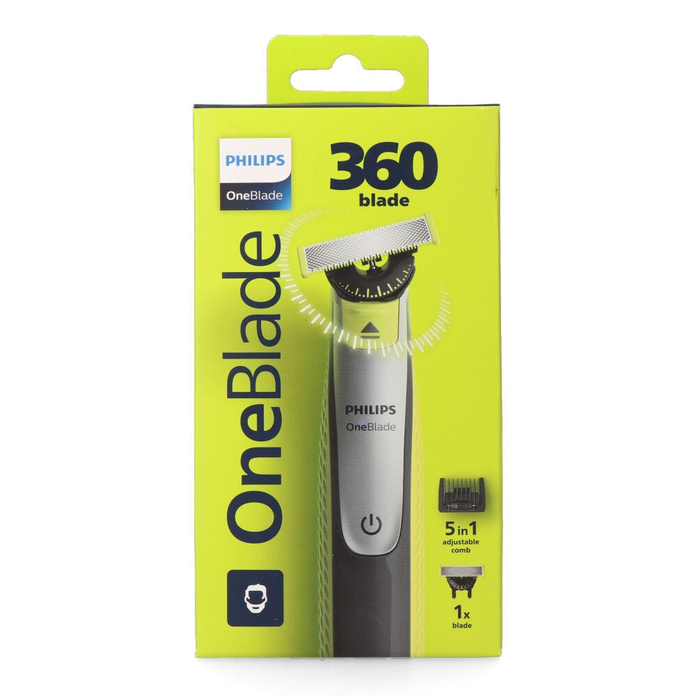 MÃ¡quina de barbear one blade 360Â°, com pente ajustÃ¡vel 5 em 1, resistente Ã  Ã¡gua_0