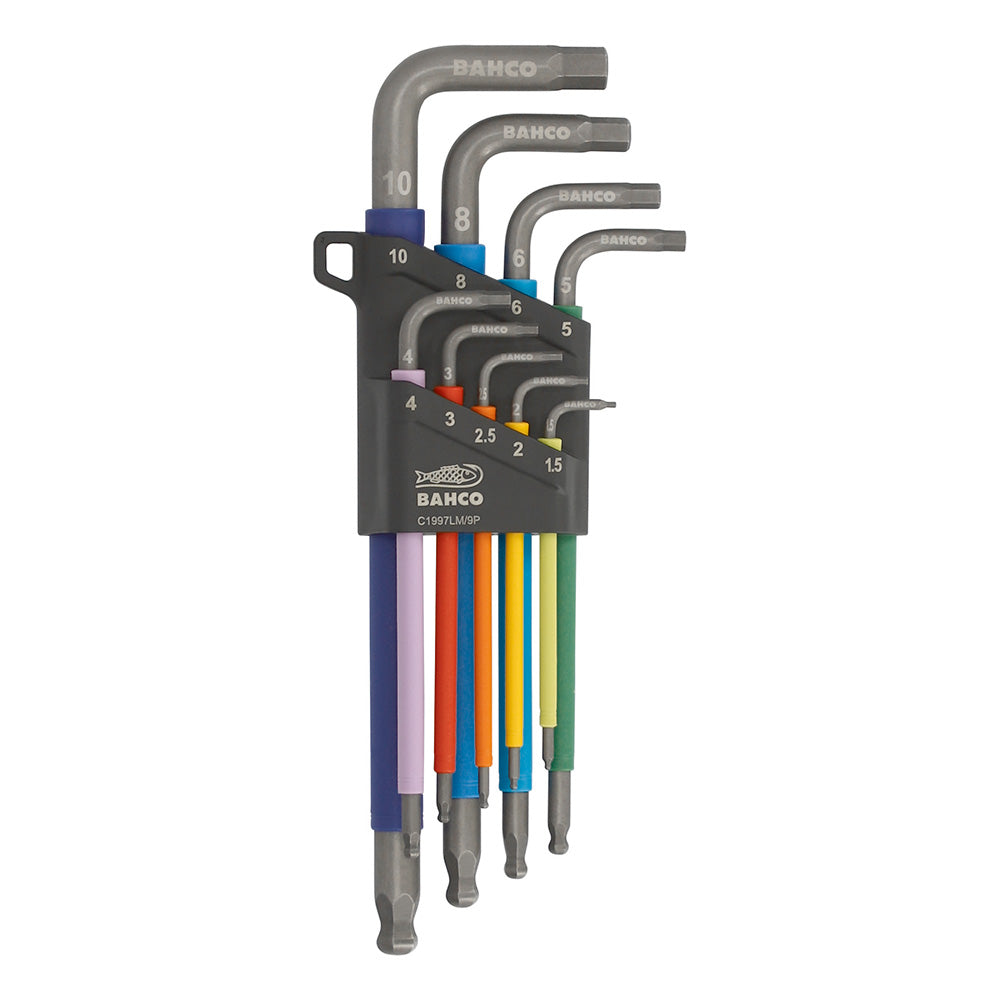 Chaves allen hexagonais a cores com bola 1,5 mm -10 mm, conjunto de 9 peÃ§as_0