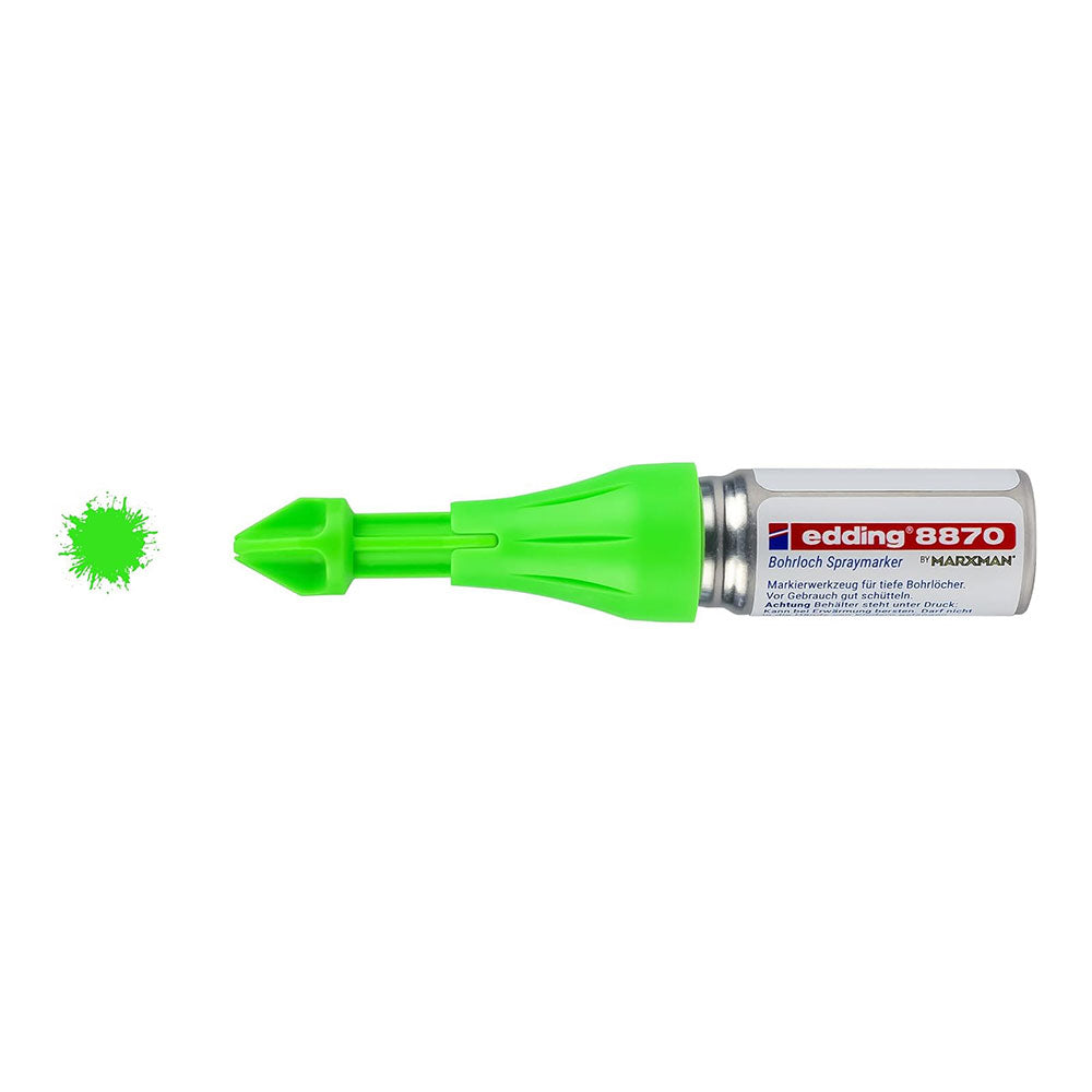 Marcador em spray tinta fluorescente de giz verde para orifÃ­cios perfurados edding_0