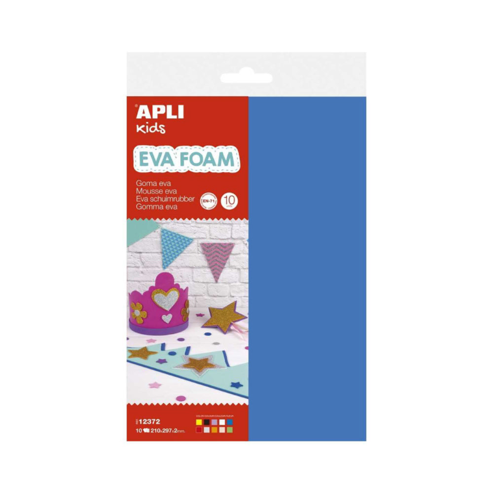 Pack papel de borracha eva multicolor a4 10 folhas apli kids_0