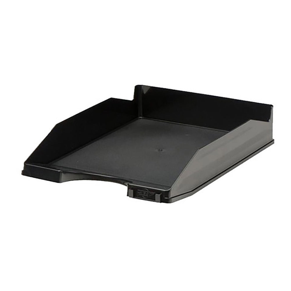Tabuleiro de secretÃ¡ria faibo 93 preto empilhÃ¡vel 350x250x65mm_0