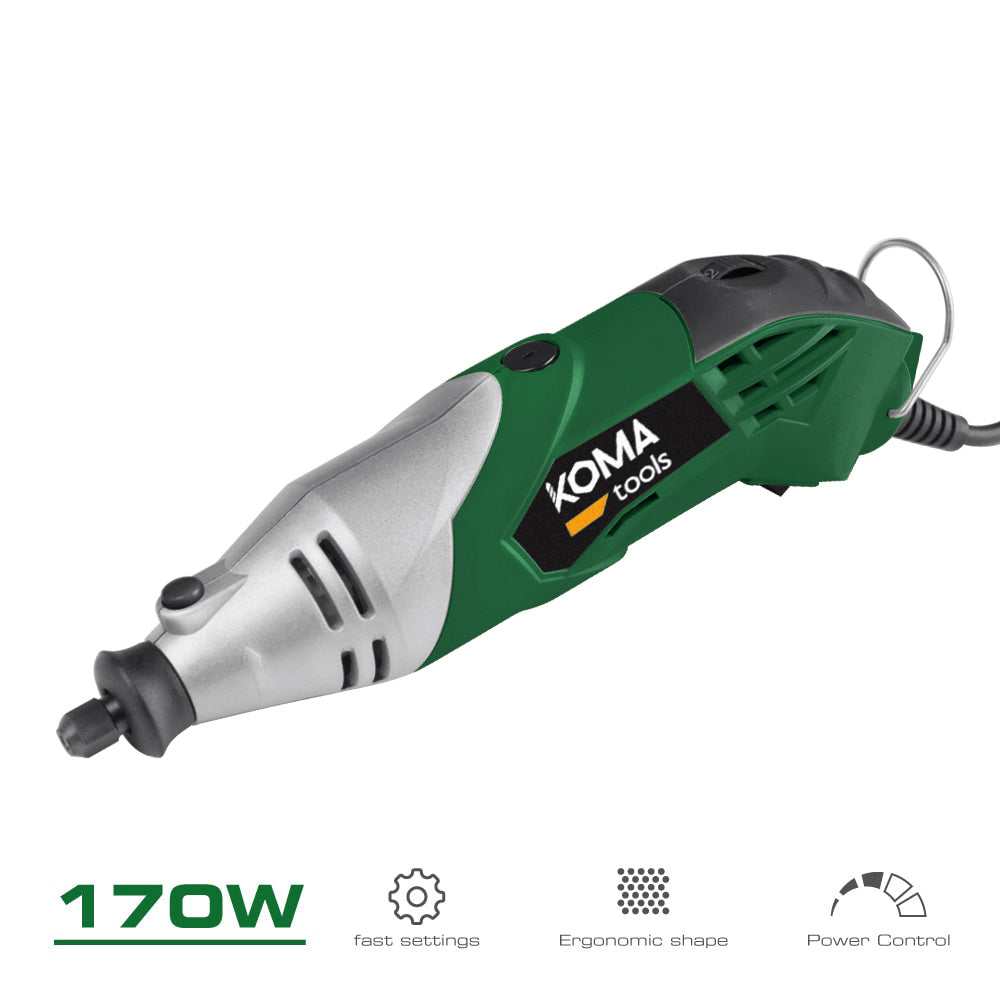 Ferramenta multiÃºsos rotativa 170w + 41 tipos de acessÃ³rios (190 peÃ§as em total) 23,5x7cm koma tools_0