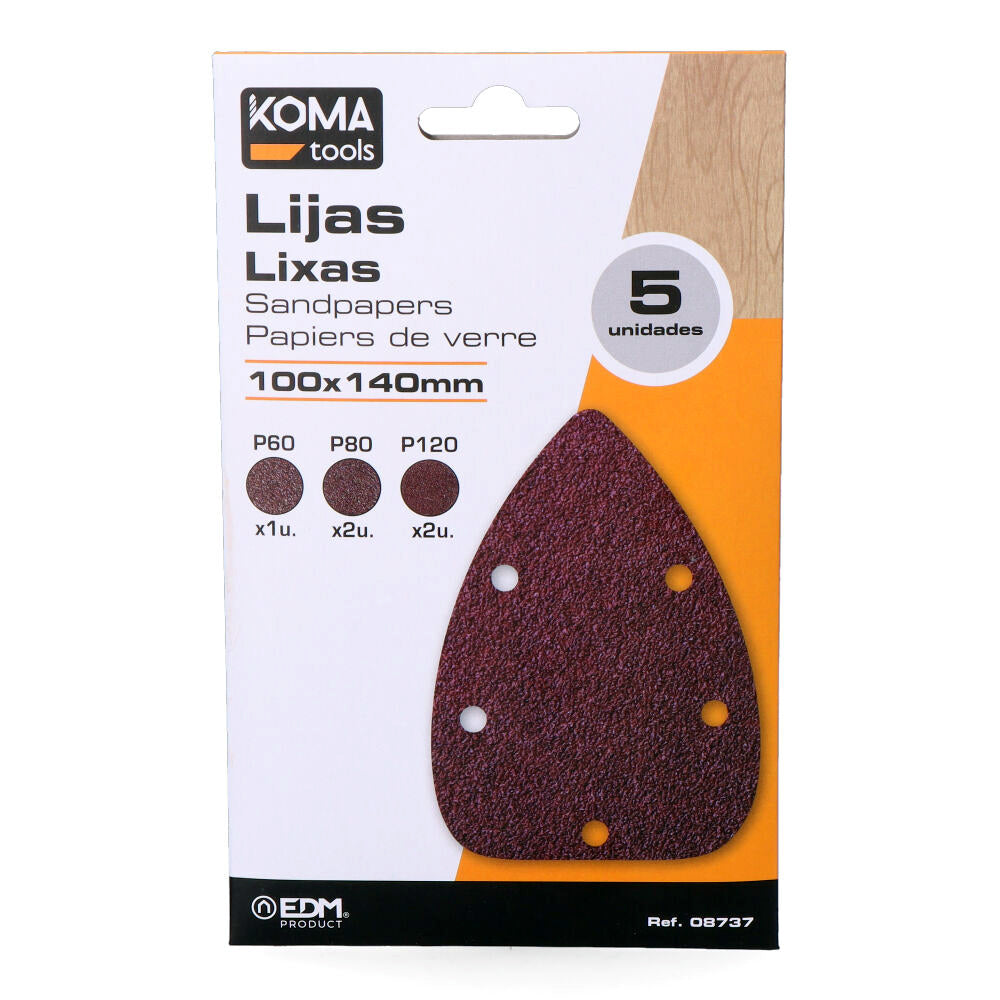 Set 5 lixas para lixadora tipo mouse 08707 koma tools_0