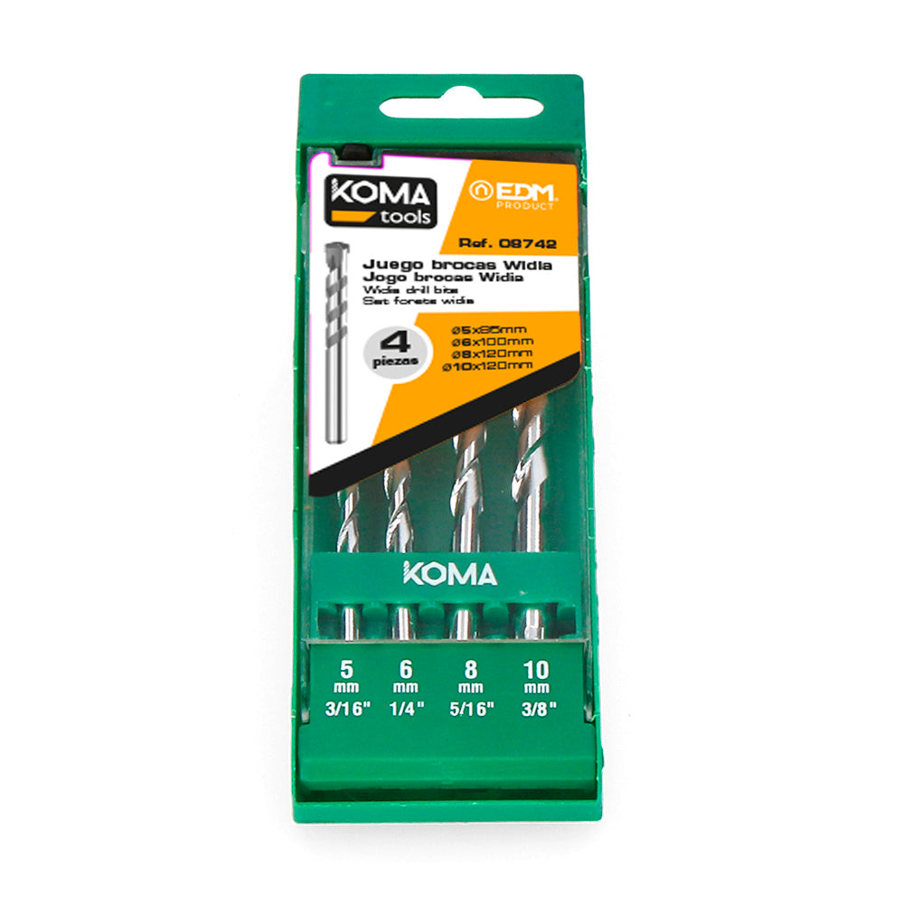 Jogo de 4 brocas widia standard koma tools_0