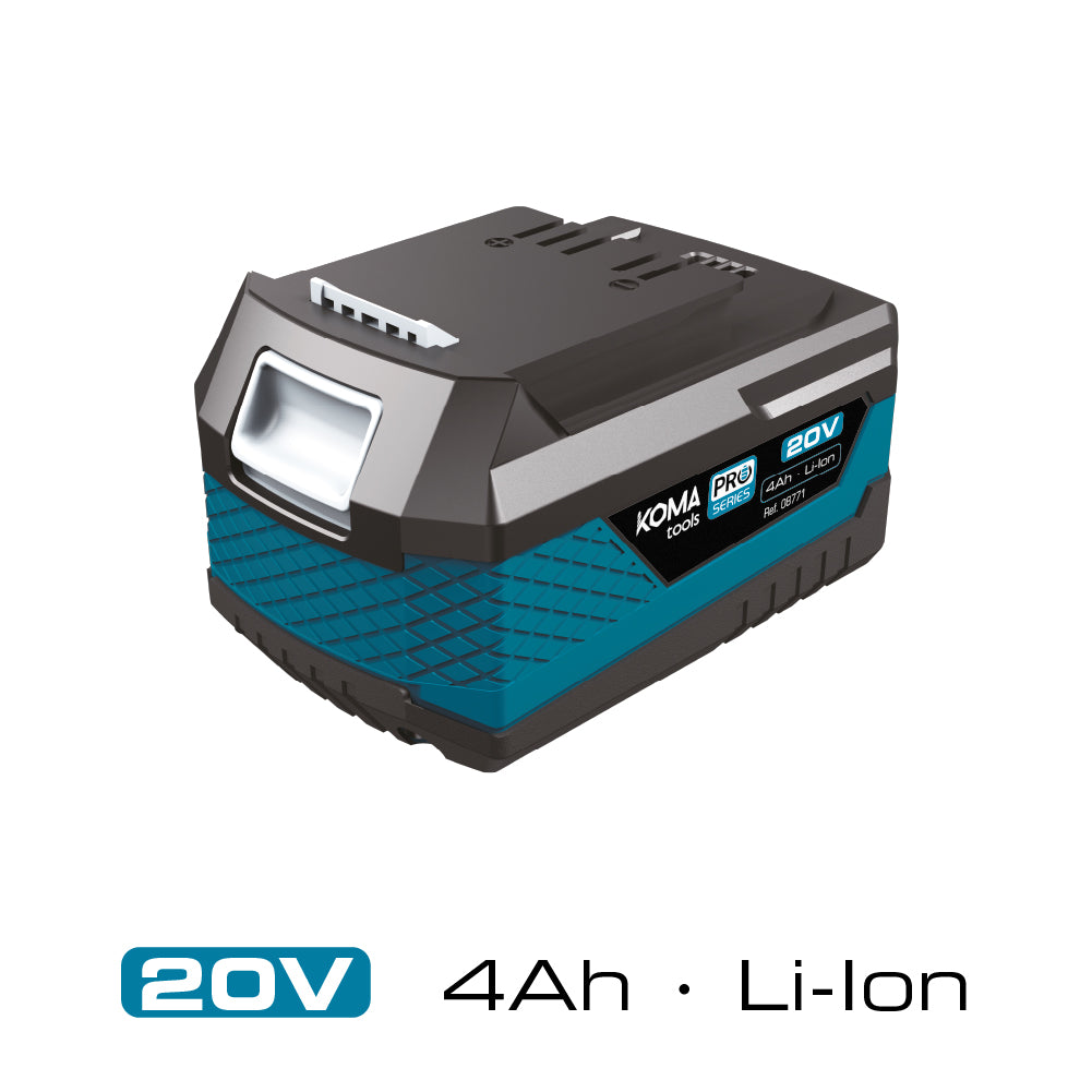 Bateria de ions de lÃ­tio 20 v 4,0 ah 11,8 x 7,4 x 6,7 cm_0