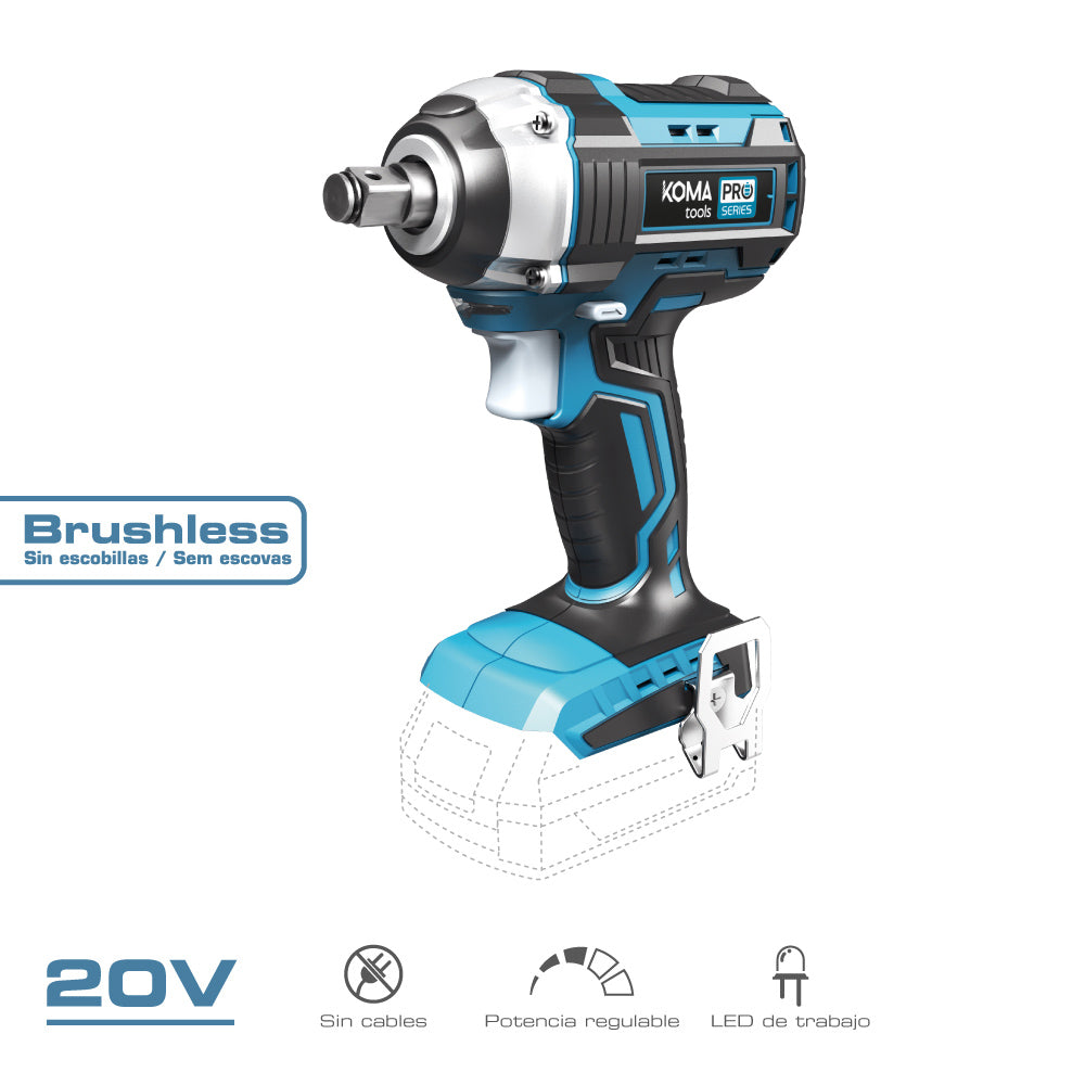 Chave de impacto 20 v brushless 280 nm (sem bateria e carregador)_0