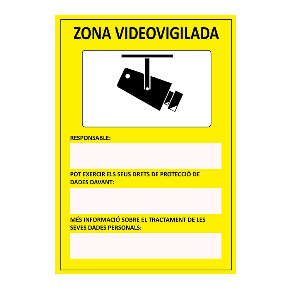 Sinal informativo "zona videovigilada" pvc 21x30cm normaluz_0