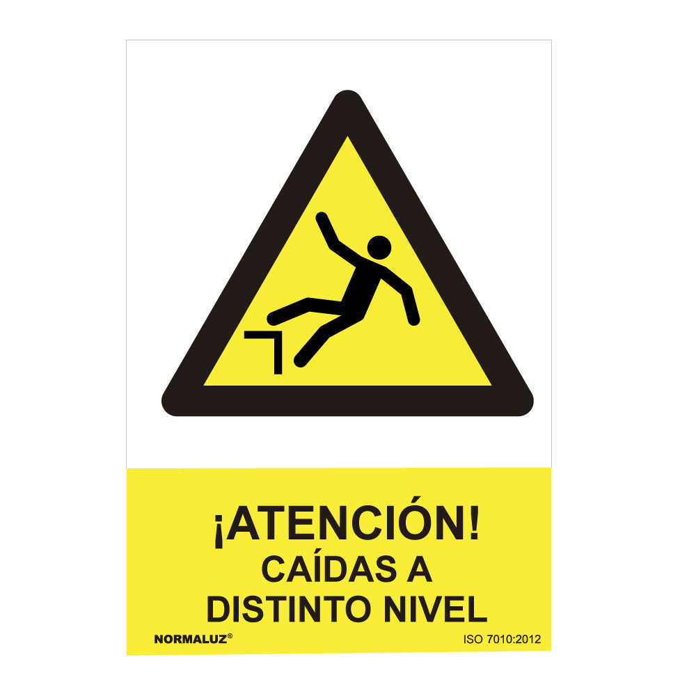 Sinal perigo "atencion caidas a distinto nivel" (pvc 0.7mm) 30x40cm normaluz_0