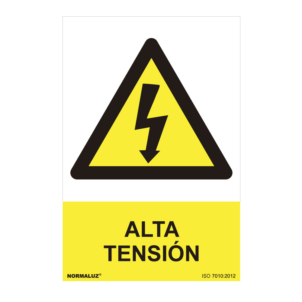 Sinal perigo "alta tension" (pvc 0.7mm) 30x40cm normaluz_0