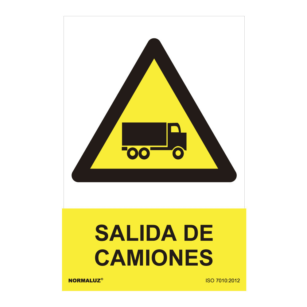 Sinal perigo "salida de camiones" (pvc 0.7mm) 30x40cm normaluz_0